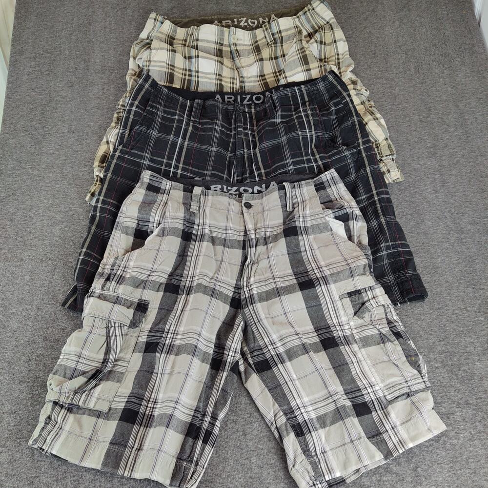 3X Arizona Jean Co Plaid Long Shorts Men’s 36-8 11 in Inseam 100% Cotton